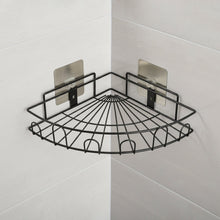 Easy-mount bathroom storage rack fixed with adhesive backing