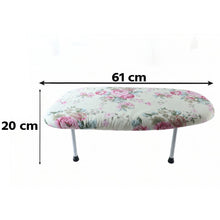 Mini ironing board with sturdy legs for desk and bed use