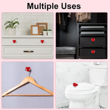 Heart-shaped flush button set of 4 pieces for toilet and cabinet use