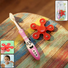 Kids toothbrush set with colorful fidget spinner toy
