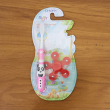 Fun and interactive kids toothbrush set with panda theme and spinner toy