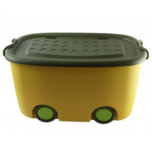 Wheeled storage box with lid for tidy home organizing