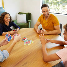 Top view of GNO multiplayer card game deck with special action cards