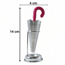 Stainless Steel Umbrella Tea Strainer with Stand Drip Tray Reusable Tea Infuser Filter (1 Pc)
