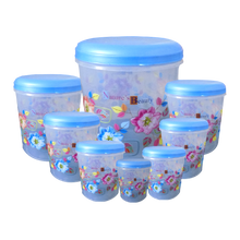 Stackable transparent air tight containers showcasing their secure seals.