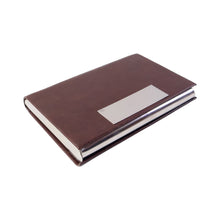 Organised business cards inside premium executive card organizer