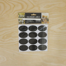 Oval blackboard sticker set with pen for jars and boxes