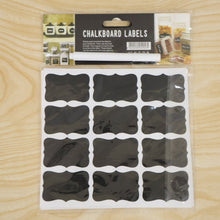 Fancy blackboard sticker set with pen for jars and boxes