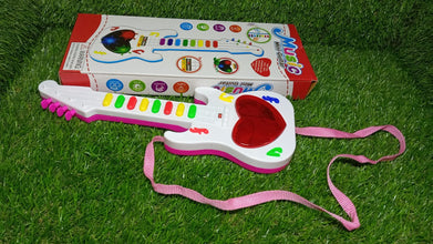 A vibrant Kids Mini Guitar Toy, ready for hours of musical playtime.