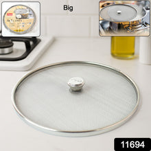 Deluxe stainless steel meshed cooking oil splatter guard cover with ergonomic handle
