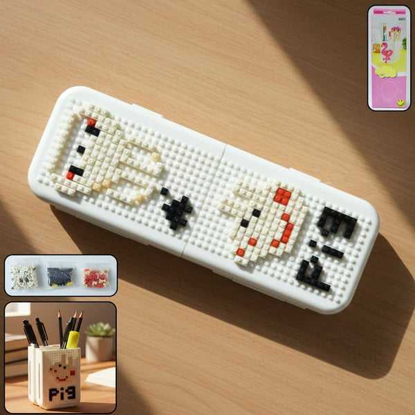Decorative Pixel Art Style Desk Pen Holder (1 Pc)