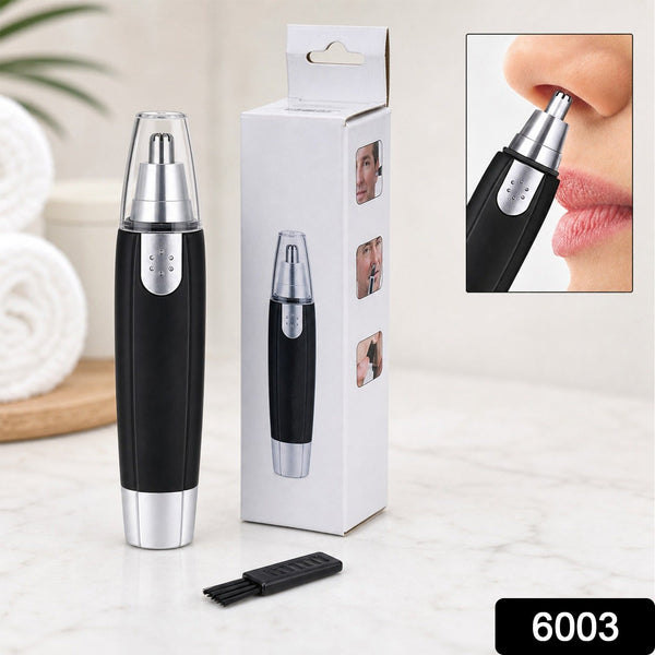 Electric nose hair trimmer with precision grooming design, box and cleaning brush