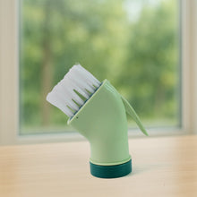 Connectable cleaning brush with built-in scraper cleaning window tracks and kitchen corners