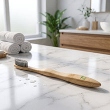 Natural bamboo handle toothbrush for adults, plastic free