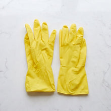 Waterproof household gloves in bright yellow