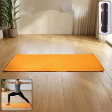 Durable yoga mat providing comfortable floor cushioning for fitness practice