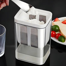 Yogurt maker filtering container showing whey separation for thick Greek yogurt.