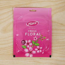 Multiple Maxs Gel Air Fresheners in various fragrances, ready for use.