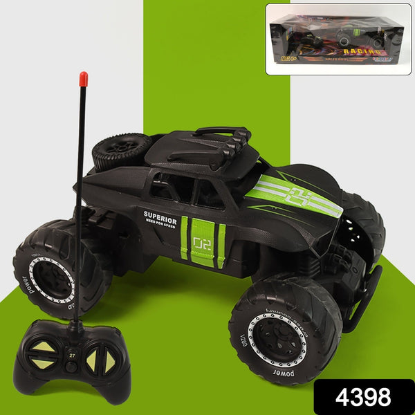 Electroplay Volt Rush green remote control monster truck driving on dirt terrain