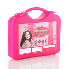 Full view of the open Kids Makeup Set with various pretend beauty items.