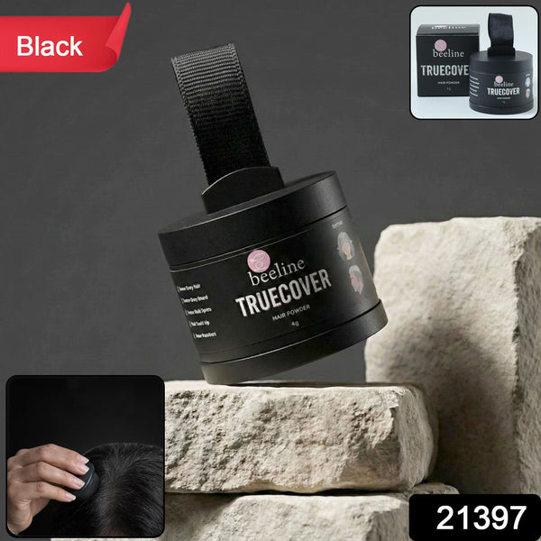 Close-up of hair color powder texture for grey root concealing