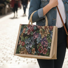 Front view of multipurpose floral print carry hand bag