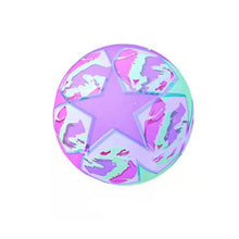 Detailed view of the Bouncy LED Ball's surface, with lights glowing from within.