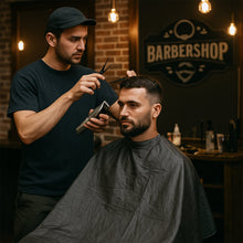 Close-up of hair cutting cape edge detail