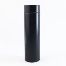Compact 500ML black water bottle with touchscreen LED temperature indicator