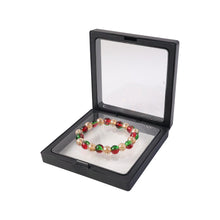 Stylish multicolor glossy bead bracelet complementing casual outfit