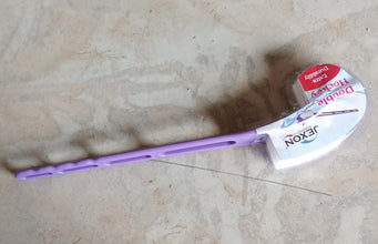 The unique double hockey stick brush for comprehensive toilet cleaning.