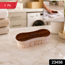 VeePee curved laundry brush SKU 23456 with wooden finish design