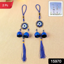 Evil Eye Wind Chime with Bells and Tassels for Home Decor (2 Pc Set)