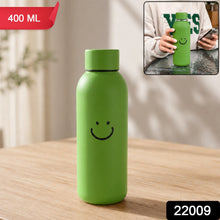 400 ML Smiley Face Glass Travel Water Bottle with Silicone Sleeve (1 Pc)