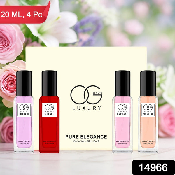 Close-up of Pure Elegance 20ml Eau De Parfum bottle from OG Beauty set