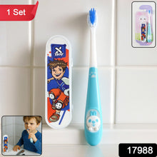 Close-up of soft bristle kids toothbrush for gentle dental care