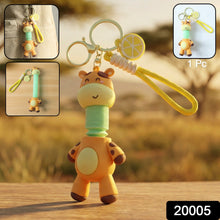 Giraffe keychain showing sturdy wrist strap for easy carrying