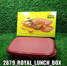 Another angle of the rectangular food container with two sections.
