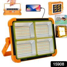 Solar LED Flood Light in use outdoors illuminating a garden area