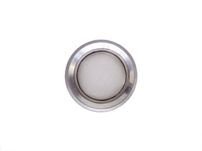 Side view of the anti-clog sink strainer, highlighting its compact and robust construction.