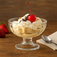 Classic footed glass bowl ideal for ice cream and chilled desserts