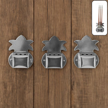 Wall-mount metal incense stick holders with traditional lotus design in stainless steel.