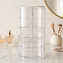 Rotating jewellery case with five levels for rings and chains