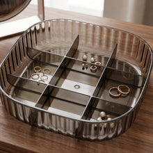 Stackable ring and earring organizer box for dressing tables
