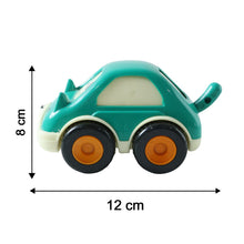 Size comparison of colorful Funwoods Scurry toddler toy cars