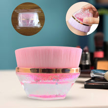 Glitter cosmetic brush with soft bristles and starry gel base for makeup application