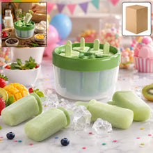 Usage of plastic ice candy popsicle maker with frozen popsicles ready to enjoy
