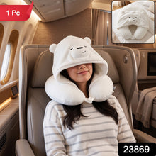White bear travel pillow hood