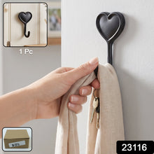 Heart shaped adhesive wall hook for keys, scarves and bags