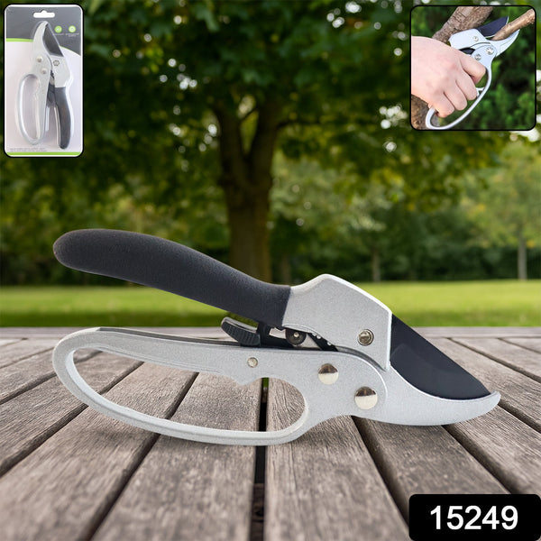 Indo Glow gardening pruning shears displayed open on a clean white background.